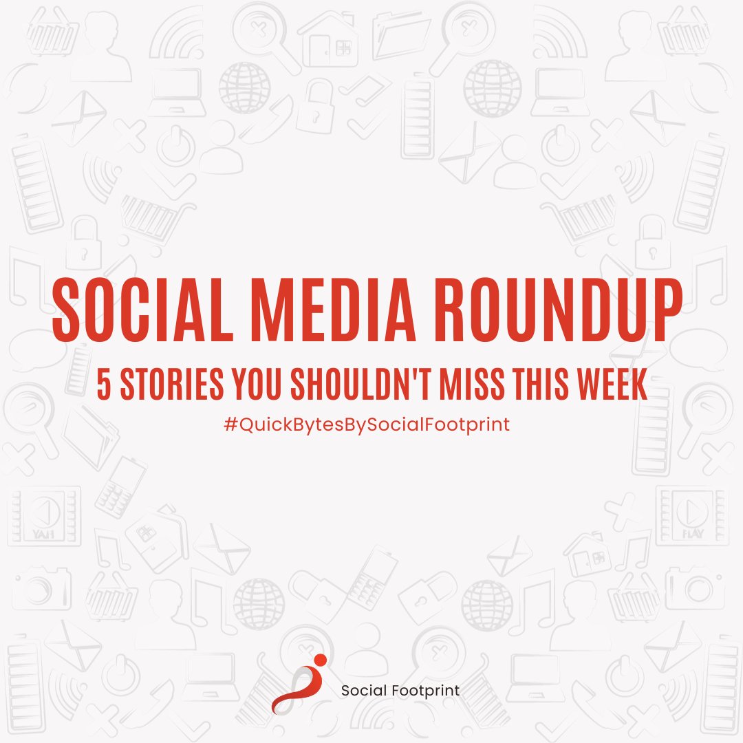 FGCTweets's tweet photo. #QuickBytesbySocialFootprint: Stay in the Loop with this week's roundup of Social Media's Trends.
#SocialFootprint #SocialMediaNews #TrendingNow #StayConnected #DigitalBuzz #SocialMediaRoundup https://t.co/iwXZMqH5jQ