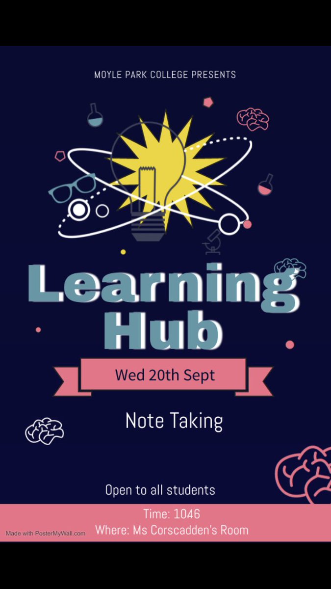 yvonnecors's tweet image. Great to get our #learninghubs up and running this year. Well done to all  @moylepark students who attended and took ownership of their own learning. A great turnout! Many thanks to @MrTConnolly for his informative talk on Note Taking