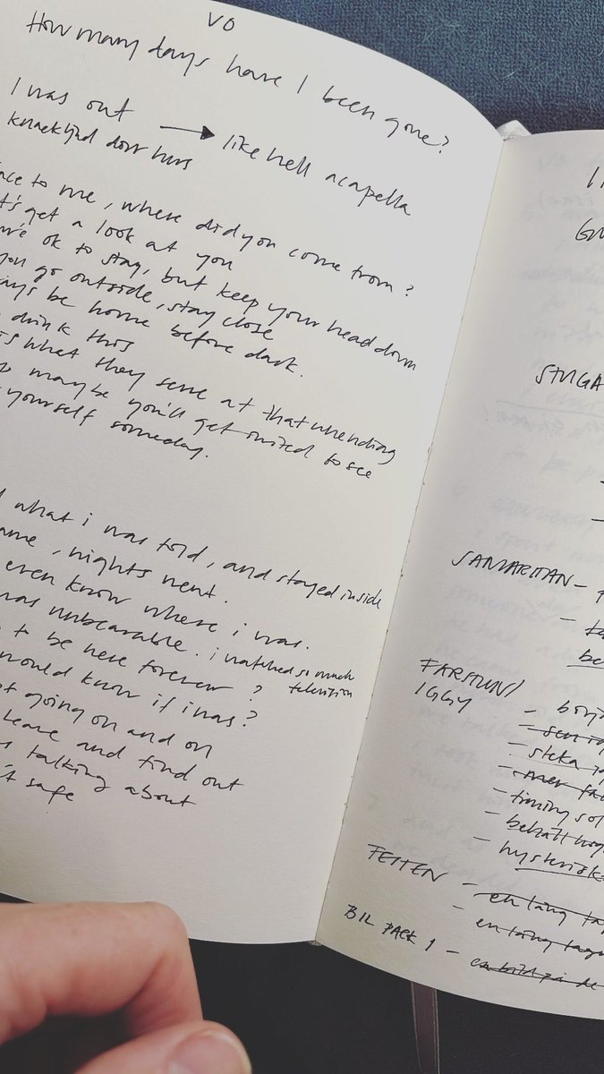 iambountyfan's tweet photo. .@ionnalee appears to share some notes from EVERYONE AFRAID TO BE FORGOTTEN's production via instagram stories – here you can see the script for the voiceovers. #EABF 🔥 https://t.co/22YqSh7Dtu