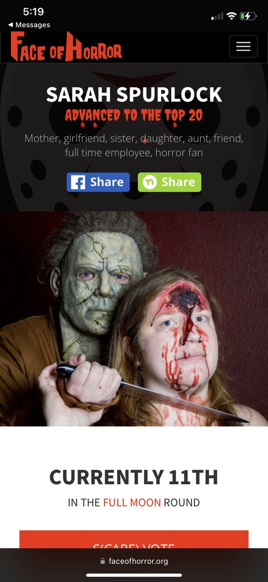 psychoscooby's tweet photo. Thank you to all of you who have voted I am still in the running to be the next face of horror. The full moon round ends on Thursday. Don’t forget your free daily vote!! https://t.co/mmUQWSORu1 https://t.co/mK9ExdSiWp