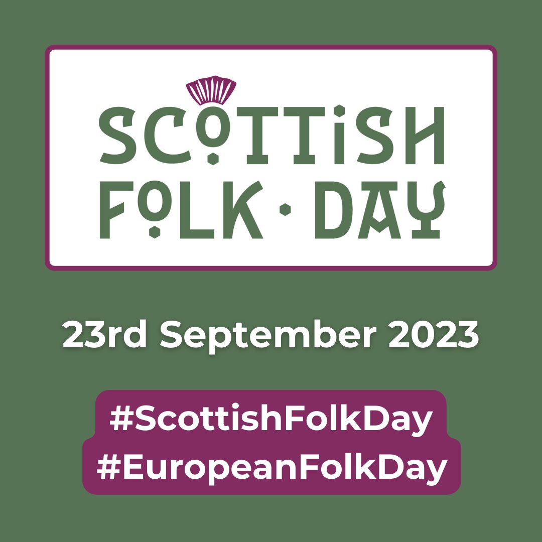 💜 The first ever #ScottishFolkDay is taking place this Sat 23rd Sept!

Running in tandem with #EuropeanFolkDay you can join in as we highlight the value of traditional arts. Whoever you are, whatever you do, you can take part.

Find out more: europeanfolkday.eu