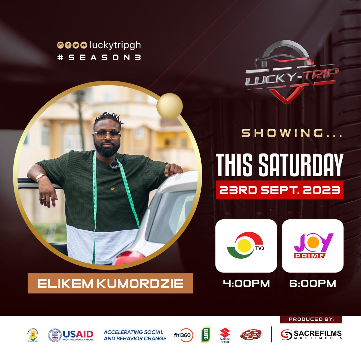 LuckyTripGh's tweet photo. Hitting our screens this Saturday on LuckyTrip is @elikemkumordzie🙌🏽🔥. Watch full episode on our YouTube Channel by simply clicking on the link in the bio👆🏽.

#lucktripgh #LuckyTripSeason3 #episode5 #elikemkumordzie #viralreels #ghanacelebrities #Ghentertainment https://t.co/VzA5Gbqrob