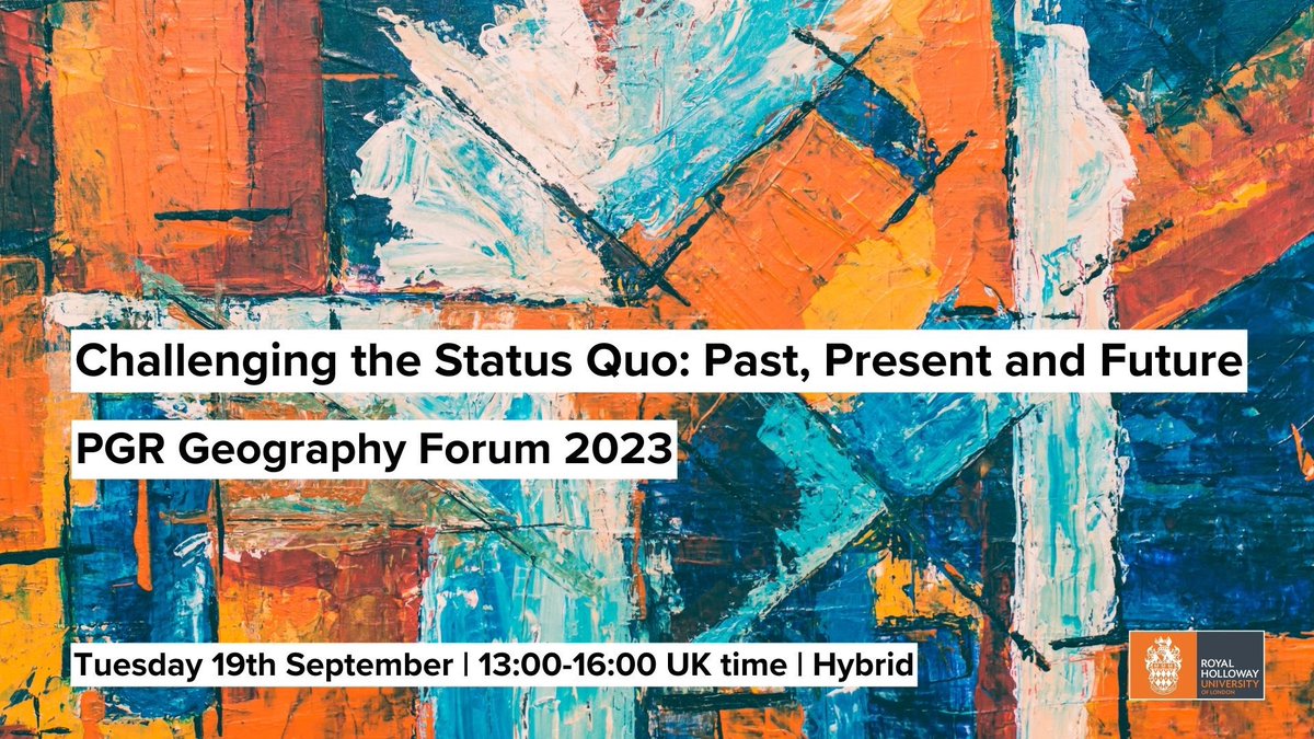 This year the theme for our annual PGR Forum ‘Challenging the Status Quo’ gathered a range of speakers who demonstrated how their work is challenging normative ideas or theories within &amp; outside of their field. A big thank you to the organisers #RHULGeogPostgrad #RHULGeogResearch