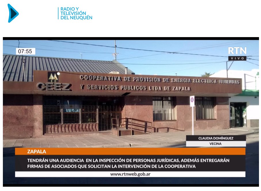 horaciorusso's tweet photo. #ENVIVO #PRIMERADOSIS @rtn_neuquen Claudia Domínguez, vecina de Zapala, tendrán una audiencia en la inspección de Personas Jurídicas, además se hará la entrega de firmas de asociados que solicitan la intervención de la Cooperativa eléctrica de la localidad. @Fede_car2001 https://t.co/JwmgHhU4Pj