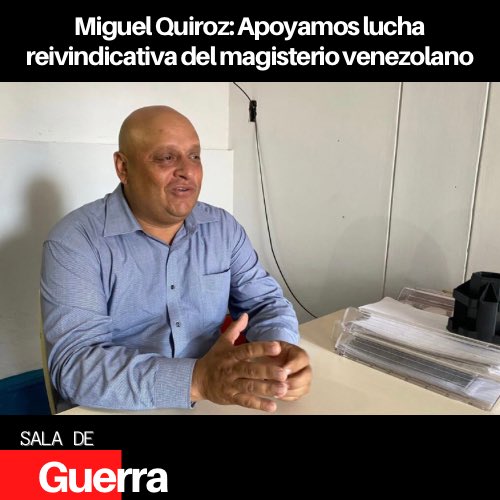 saladeguerrave's tweet photo. El presidente del sindicato de la construcción del estado Anzoátegui, SUTTPICVCSEA, y secretario general de Fetranzoátegui, Miguel Quiroz, expresó su apoyo a los reclamos de los trabajadores del sector educativo.

#Sindicatos https://t.co/1zd99LMlwI
