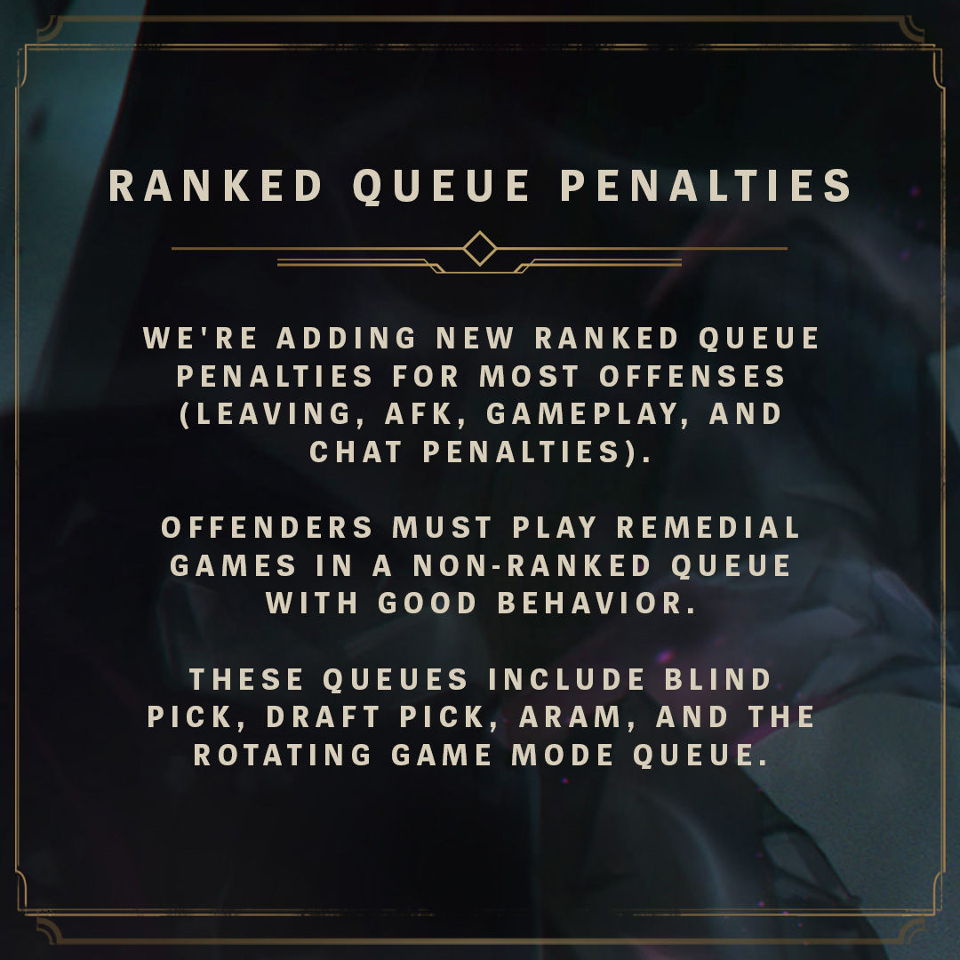 LoLUKN's tweet photo. New ranked queue penalties will be coming in Patch 13.19. 

Stand by for more details when the patch notes land next week. https://t.co/UK6kQVhbxO
