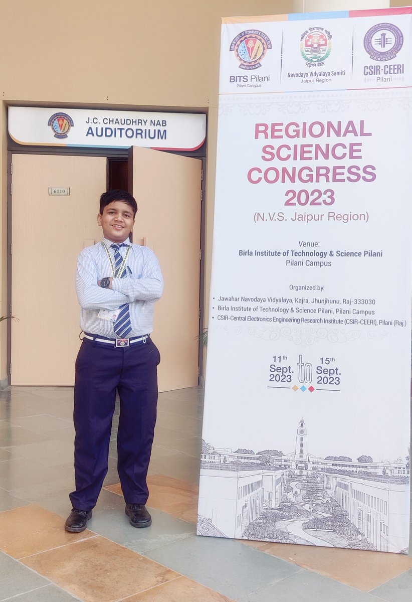 <a href="/JNV_Fatehabad/">PM SHRI JNV FATEHABAD HR</a> के छात्र तकशील यादव ने क्षेत्रीय विज्ञान कांग्रेस में पाया पहला स्थान
-छात्र तकशील यादव ने ऊर्जा के नवीकरणी स्त्रोत विषय पर अपनी प्रस्तुति व संकल्पना प्रस्तुत की
-छात्र की उपलब्धि पर प्राचार्य <a href="/AnupSinghYadav/">Anup Singh Yadav</a> सहित समस्त स्टाफ ने व्यक्त की प्रसन्नता
@CommissionerNVS