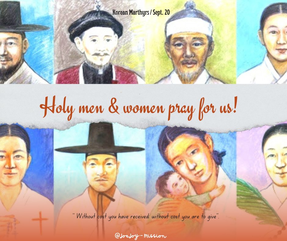 JoeJoy1607's tweet photo. O God,
you have created all nations
and you are their salvation.
In the land of Korea
your call to Catholic faith
formed a people of adoption,
whose growth you nurtured
by the blood of Andrew, Paul, and their companions. Help us to be faithful as they were.
#Holymen #KoreanSaints https://t.co/tFK9LNhyPA