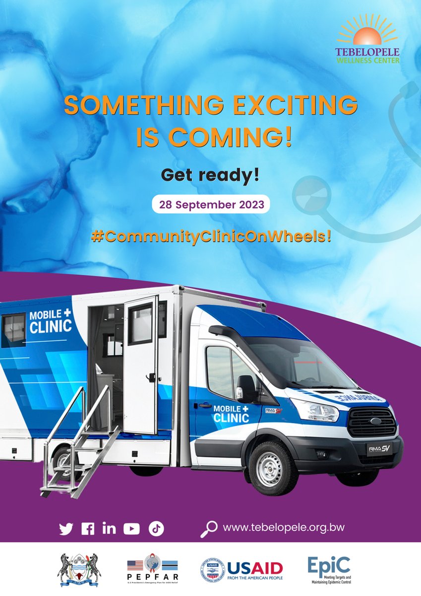 TebelopeleVCTC's tweet photo. 🚀Exciting News! 😃 We are launching our new😁Mobile Clinics 🚑in just 6 days. Get ready for accessible healthcare right at your doorstep! Stay tuned for more details. 🥳🥳

#CommunityClinicOnWheels
#CCOW https://t.co/7QtKCenRYO