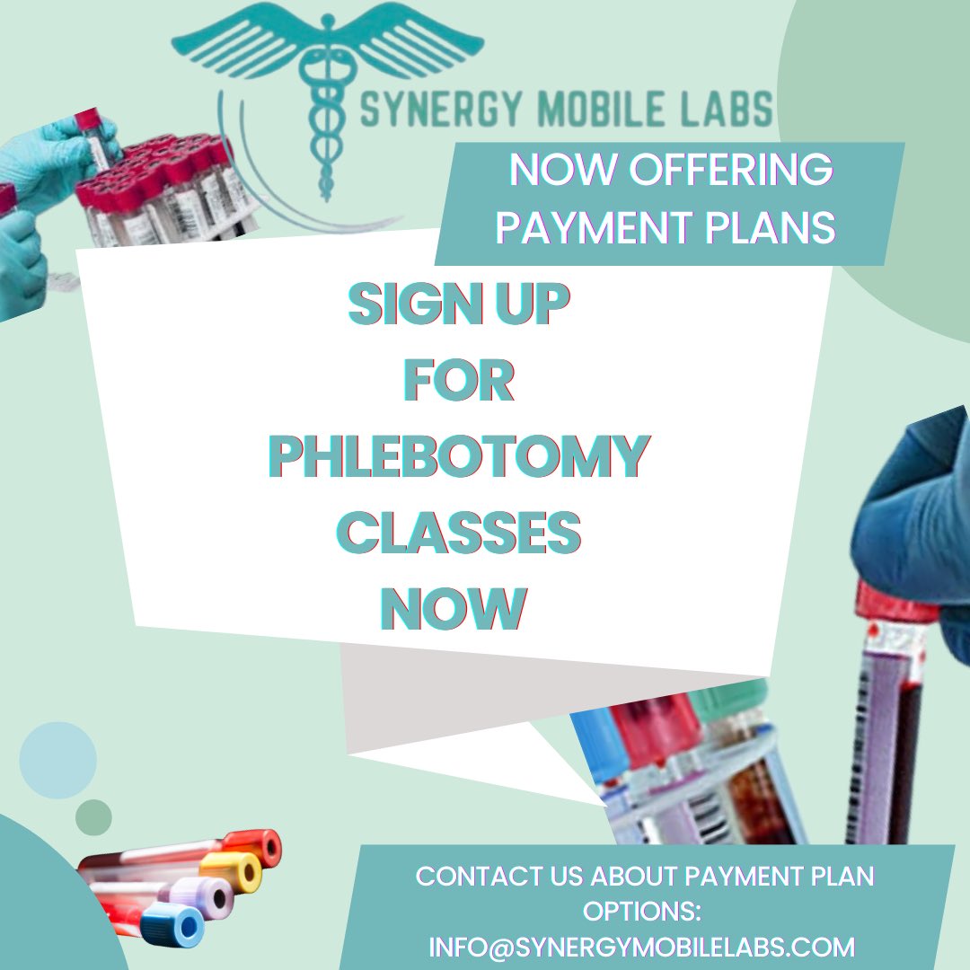 Tracey64666258's tweet photo. Let today be your winning Wednesday!  🏆 Sign up for your phlebotomy class today.  💉Why because registration is almost over. 🙈 Invest into yourself 📣

Check out our website! 👩🏽‍💻 https://t.co/KOn5qxIdlq