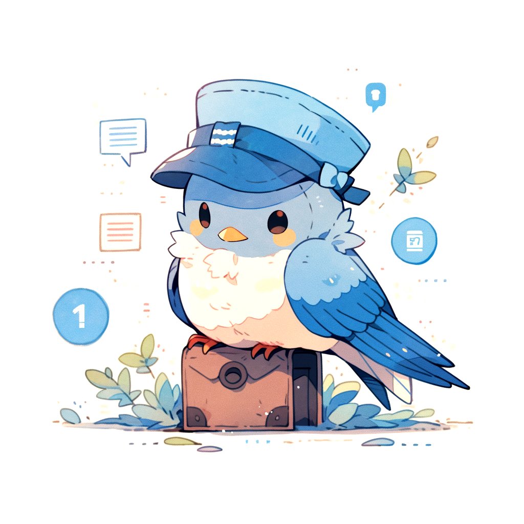 小鳥の郵便屋さん✉️ Little bird postman🏣 #AIイラスト #AIart