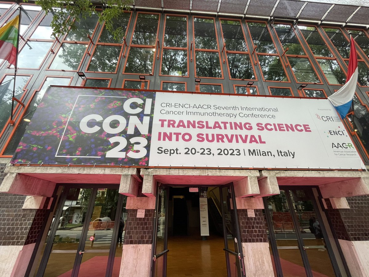 Here we are! First day of the #CICON23 conference, the best place to talk about #cancerimmunotherapy. We start with tumor microenvironment and T-cells. Milan, Italy 🇮🇹 @C_IMT @AACR @CancerResearch @ENCI_network