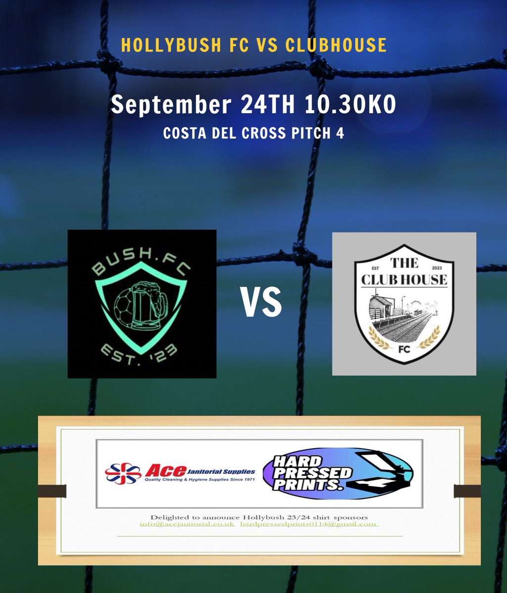 We are back in league action this week as we take on
<a href="/Clubhouse_FC/">The Clubhouse FC</a>. Massive test for the lads one that we are looking forward to #upthebush
All support is welcome.