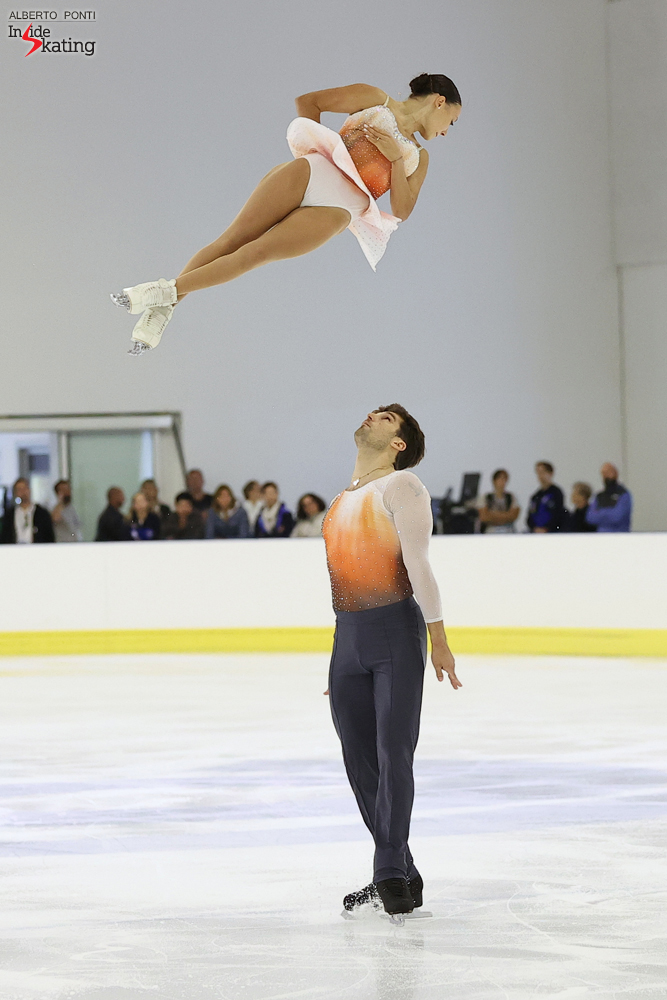insideskating's tweet photo. @IceLabBergamo Second after the short were Italy’s newest pair team #LucreziaBeccari and #MatteoGuarise. https://t.co/ZhPVmoMFPW