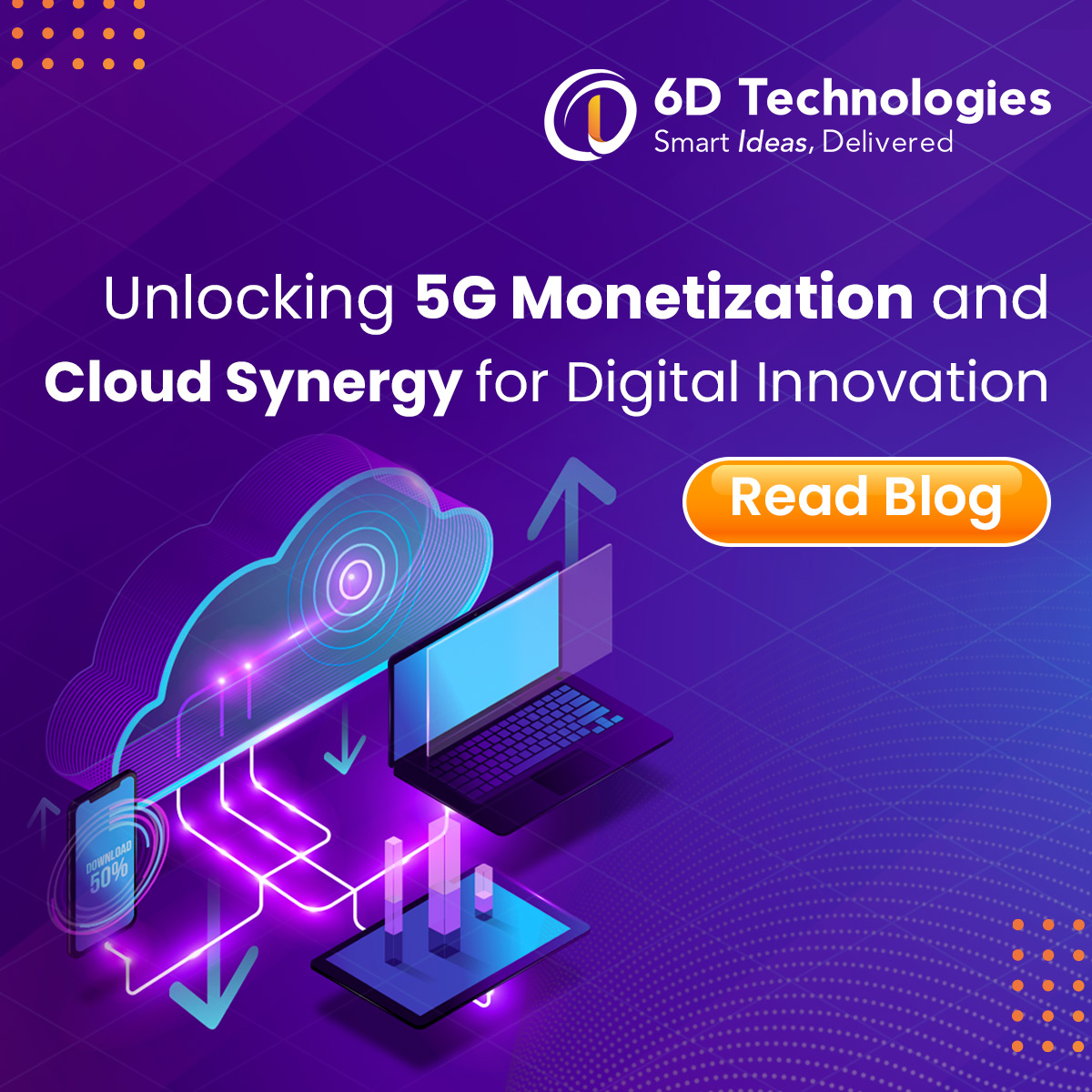 6dtechnology's tweet photo. In a world of technological evolution, the fusion of 5G and the Cloud redefines digital innovation. Dive into our latest blog to explore how this dynamic duo unlocks new business horizons:https://t.co/P9Tw1LZWqS
#5G #CloudSynergy  #6DTechnologies #6DTech https://t.co/fh0cOXQFop