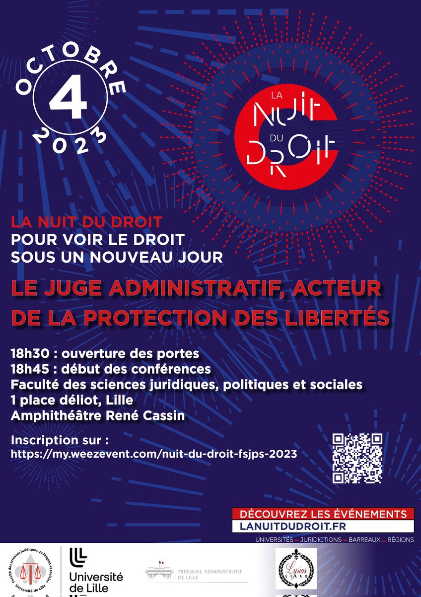 Ce n'est qu'une fois dans l'année alors inscrivez-vous vite !
my.weezevent.com/nuit-du-droit-…
<a href="/univ_lille/">Université de Lille</a>