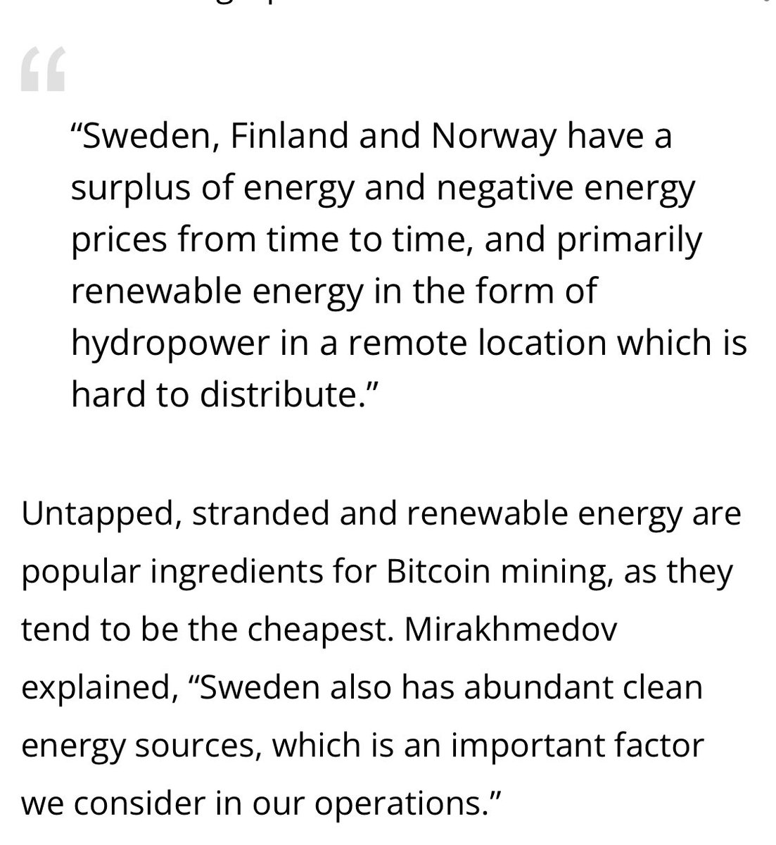 Repeat after me:

#Bitcoin is good for environment 

#Bitcoin is good for environment 

#Bitcoin is good for environment

Why?

For the first time in history all energy producers have a buyer of last resort. 

Solar, wind and hydro energy producers are suddenly more profitable