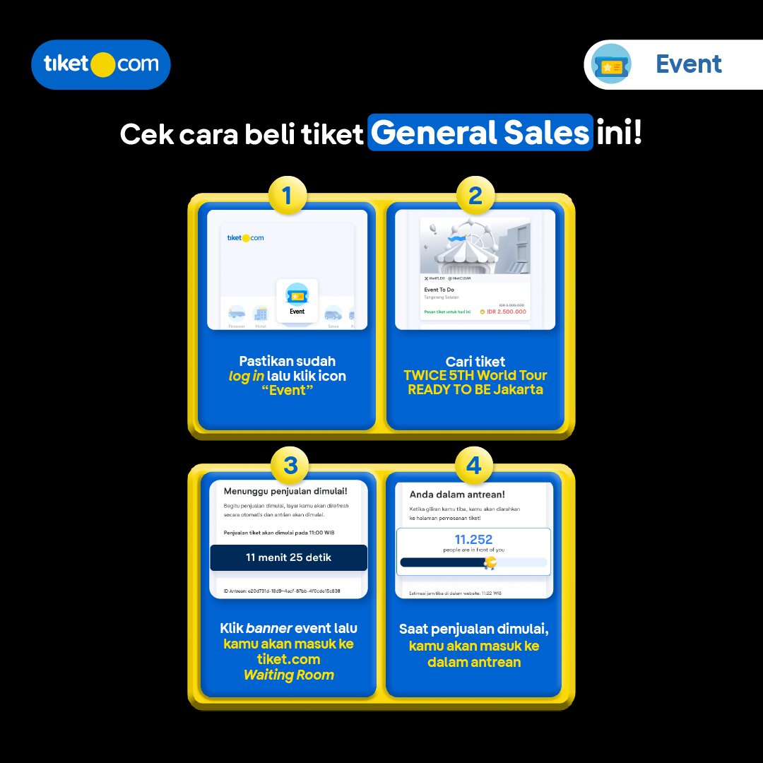 tiket's tweet photo. ONCE INDONESIA WAJIB REPOST, LIKE, DAN BOOKMARK!

Ada info penting seputar cara daftar akun di https://t.co/AT2gGfPEm8 dan beli tiket konser TWICE khusus General Sales, nih! Baca juga tipsnya supaya beli tiketnya lancar jaya~

#Bulatkantiketmu https://t.co/RoHB0AGqDv