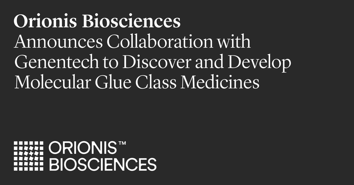 Today we announced a collaboration with @genentech to discover and develop molecular glue class medicines using our Allo-Glue™ platform. Learn more: orb.ink/2023_AG