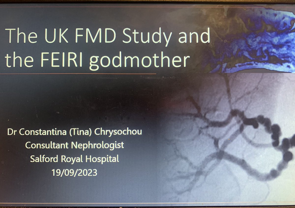 tinachrysochou's tweet image. Great to be offering our UK patients with Fibromuscular Dysplasia the opportunity to join this research collaboration. The UKFMD study is the UK arm of #FEIRI. Now recruiting! @NCAresearchNHS @FmdsUk @FmdBe @FMDartery. #BIHS2023