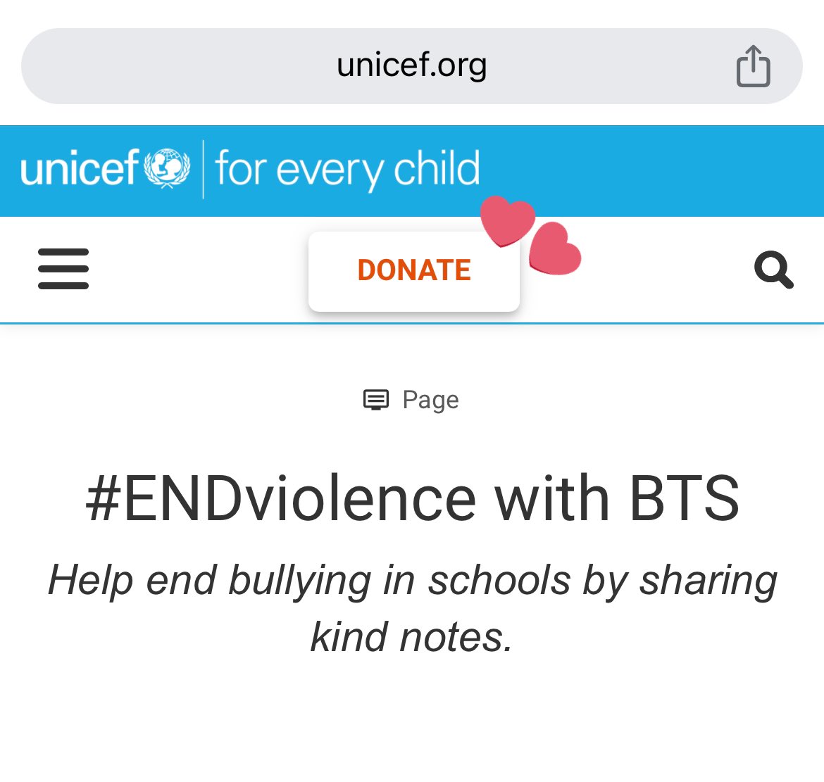 @OneInAnARMY @unicefkorea On the Unicef #EndViolence site, there is a “donate” option that will route us to a relevant initiative unicef.org/end-violence If you donate, pls do log the donation with @OneInAnARMY here forms.gle/PN3nur6fWezWo4…