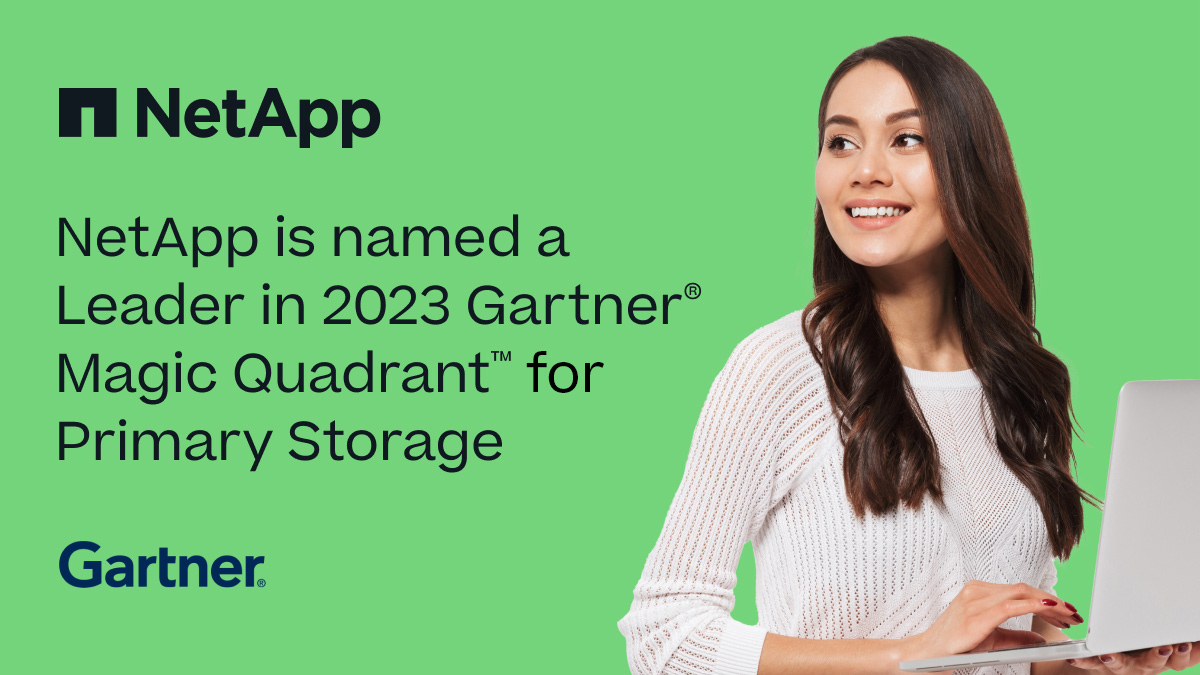NetApp's tweet photo. 📣 Attention please: We have been recognized as a Leader in the 2023 Gartner Magic Quadrant™ for Primary Storage for the 5th consecutive year! Reaffirming our value to customers as a trusted provider of storage solutions, read the @Gartner_inc report: https://t.co/LtaJkybntH https://t.co/iy3v0KbWYi
