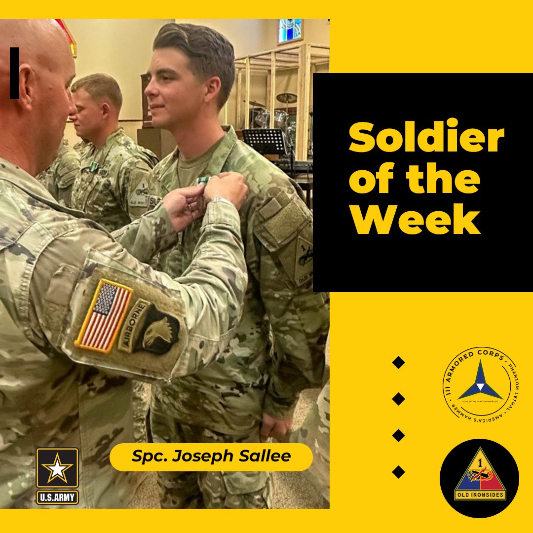 iiiarmoredcorps's tweet photo. #SoldierOfTheWeek #PeopleFirst #1stArmoredDivision
FORT BLISS, Texas – A junior enlisted Soldier from 1st Armored Division helped rescue a family from their overturned vehicle near Fort Bliss.
Read more... https://t.co/kq6dmipmbe https://t.co/uz4cvQMFba