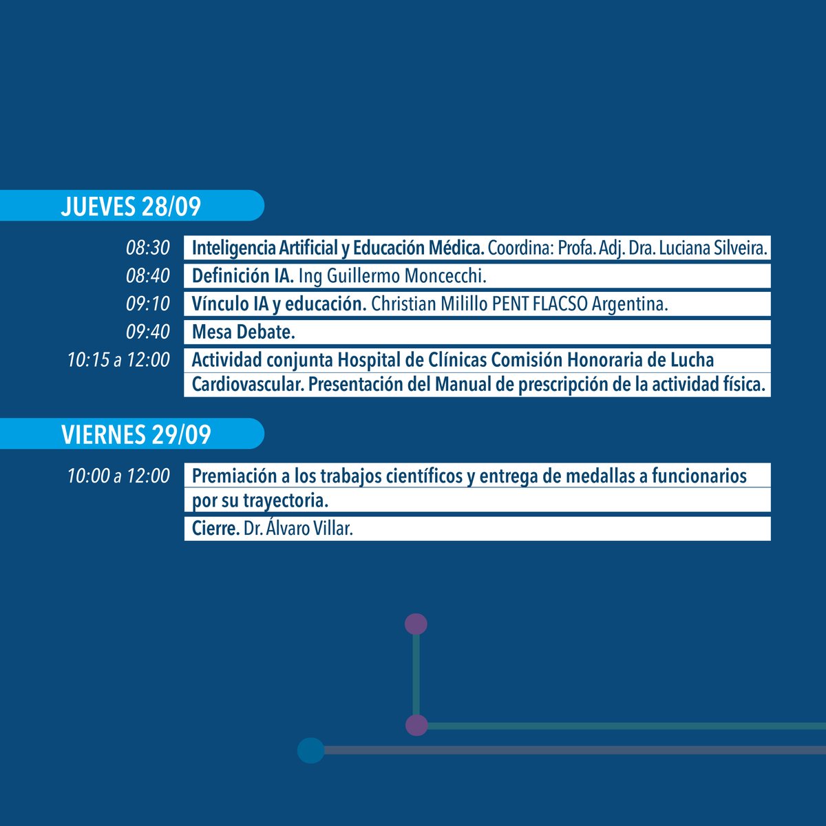 hcmquintela's tweet photo. SEMANA ACADÉMICA 2023

Como es habitual, en torno a la fecha del aniversario de la inauguración del Hospital de Clínicas, se realiza la Semana Académica. 
Este evento, tiene como objetivo la difusión y divulgación de la actividad científica realizada en los últimos 12 meses https://t.co/XF3VLEjkDN
