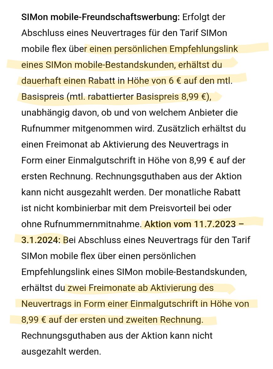 Hätte jemand einen SIMon mobile Empfehlungslink für mich?