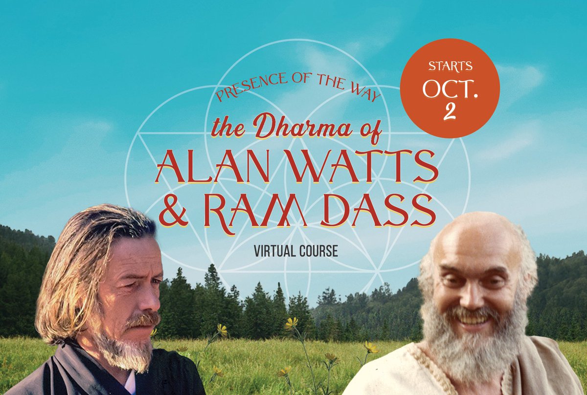 JackKornfield's tweet photo. My friends at #LoveServeRemember &amp; #AlanWattsOrg joined together to celebrate the Dharma of Alan Watts &amp; @BabaRamDass in a new course, 'Presence of the Way.'

This heart-opening four-week course begins on Oct 2 – you can find information and sign up here: https://t.co/MqRhoYCVnR https://t.co/fMGyrcVGlu