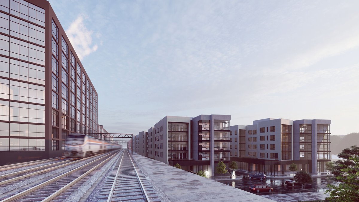 RisingRealEst's tweet photo. Construction is in full force over at The Darien at 9th and Poplar. This 212-unit project is composed of two structures and is replacing some vacant lots https://t.co/Psdnuye8DW