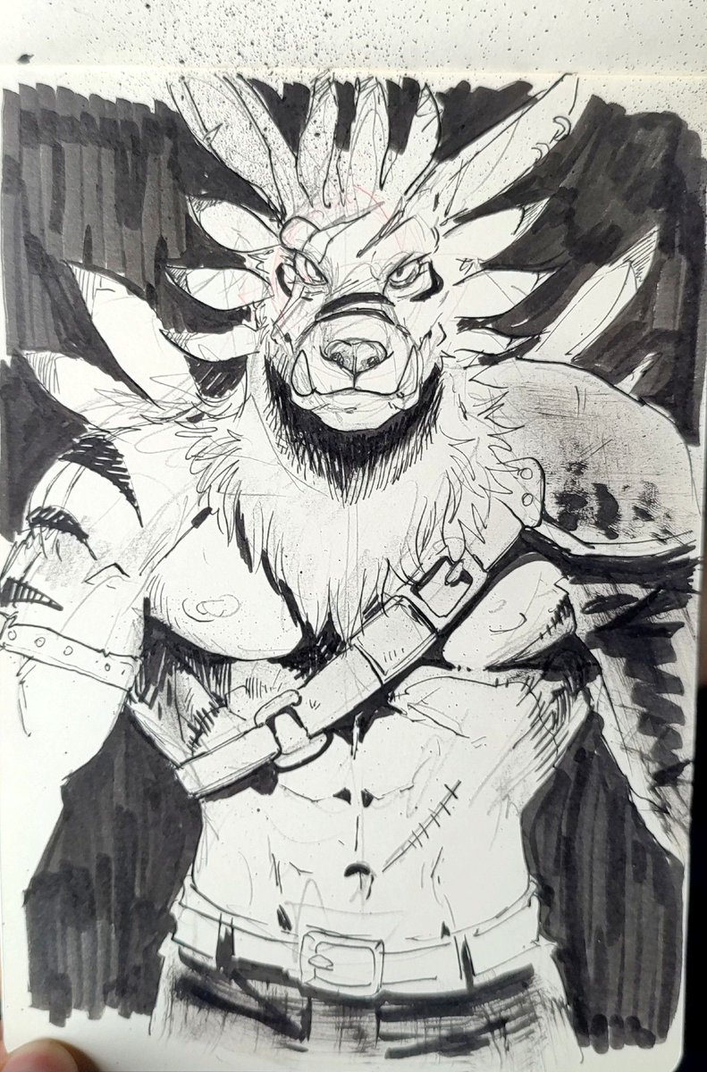 Another Weregarurumon sketch done in my sketchbook ;D