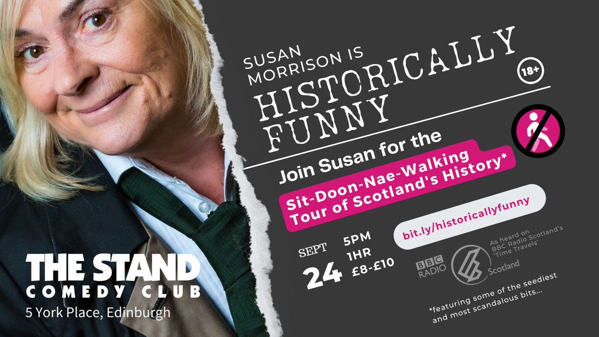 Come and sit doon wi me this Sunday at 5pm - Historically Funny is BACK after the Fringe. The mayhem continues though - you won't BELIEVE whit they got up to back then... Tickets 👇 bit.ly/historicallyfu…