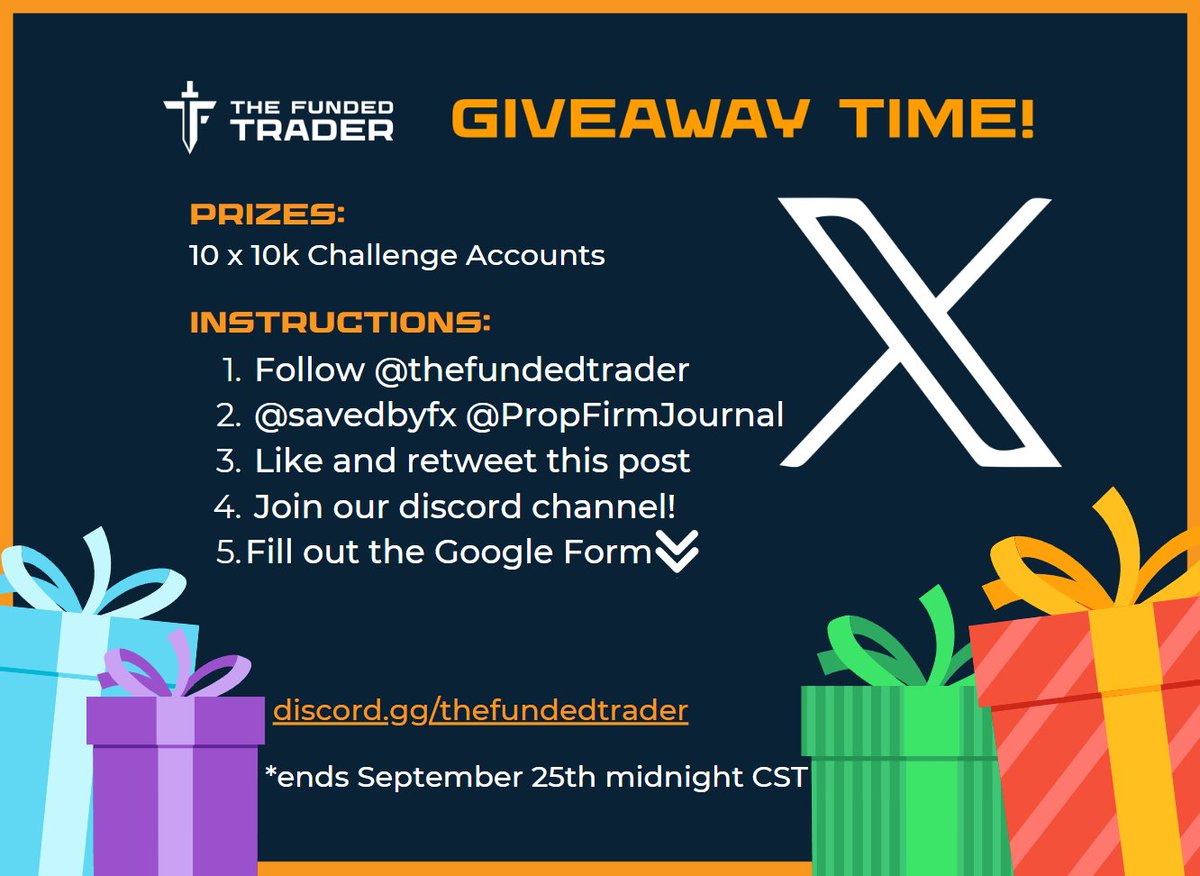 All X-Clusive Giveaway Today! 10 x $10k Accounts 🤩

Follow all of the steps to ensure you participate!

First order of business! 😎
Fill out this form: forms.gle/YeJXk6Xwkukpyq…

Reply down below ⤵️Your ideal place to Trade!