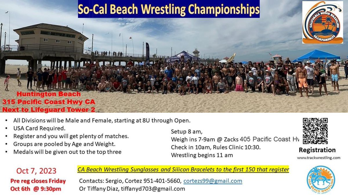 Come out and support So-Cal USA Beach Wrestling, Oct 7 in Huntington Beach. Spread the word to all your friends in all combat sports all are welcome. #surfcityusa #havefuninthesun #beachwrestling #usabeachwresting