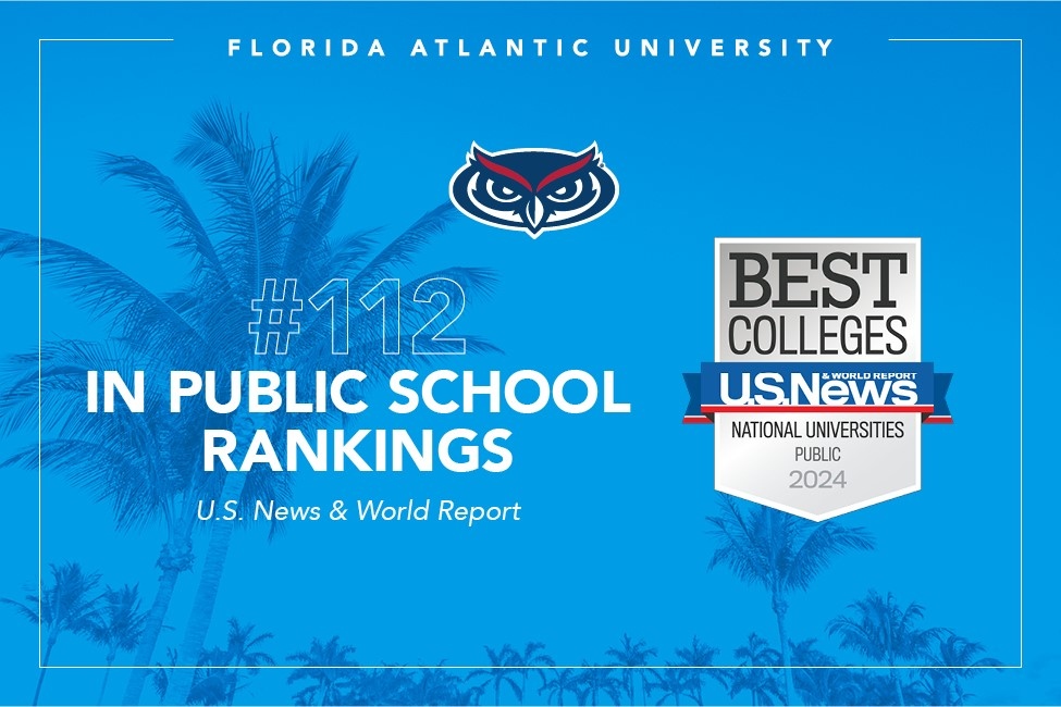 FAU is making huge waves in the U.S. News &amp; World Report rankings, leaping from No. 131 to No. 112 among the nation's top public schools!

And that's not all! FAU's undergraduate engineering program also soared, moving up 15 spots to No. 150 from No. 165. Proud to be an Owl!