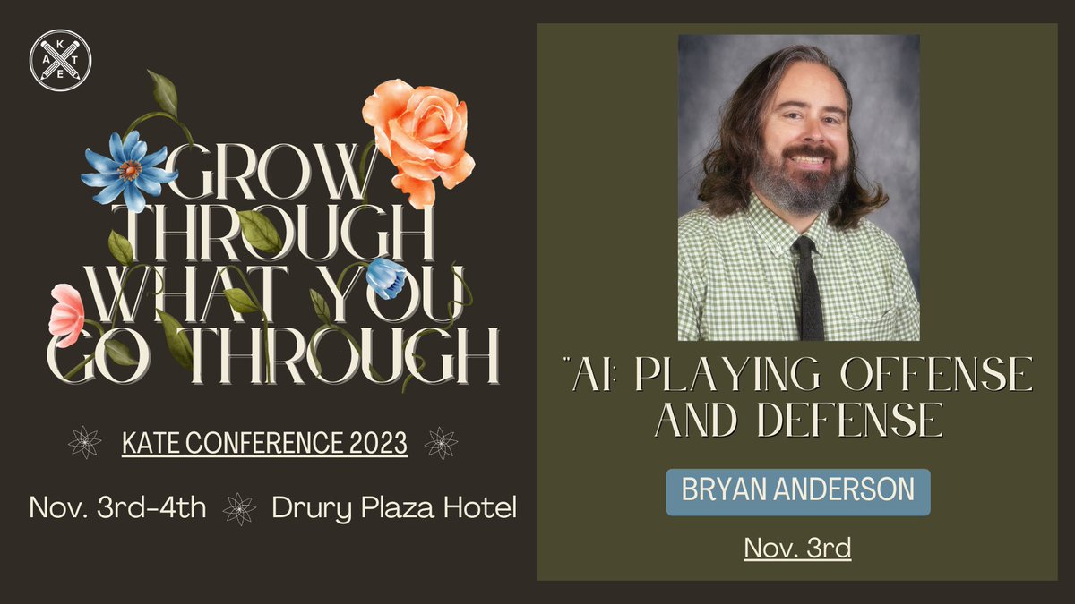 We're excited to have <a href="/Bryan_J_Hawk/">Rusty Hawkleford🍕</a> as one of our session presenters! We'd love to see other <a href="/USD437/">Auburn-Washburn</a> ELA teachers in attendance to cheer him on! kansasenglish.org