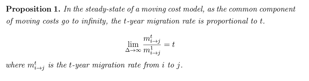 In this updated draft, we emphasize that this new fact is a puzzle for existing moving cost models. When migration is rare (as it is in the data), those models predict an approximately linear relationship
