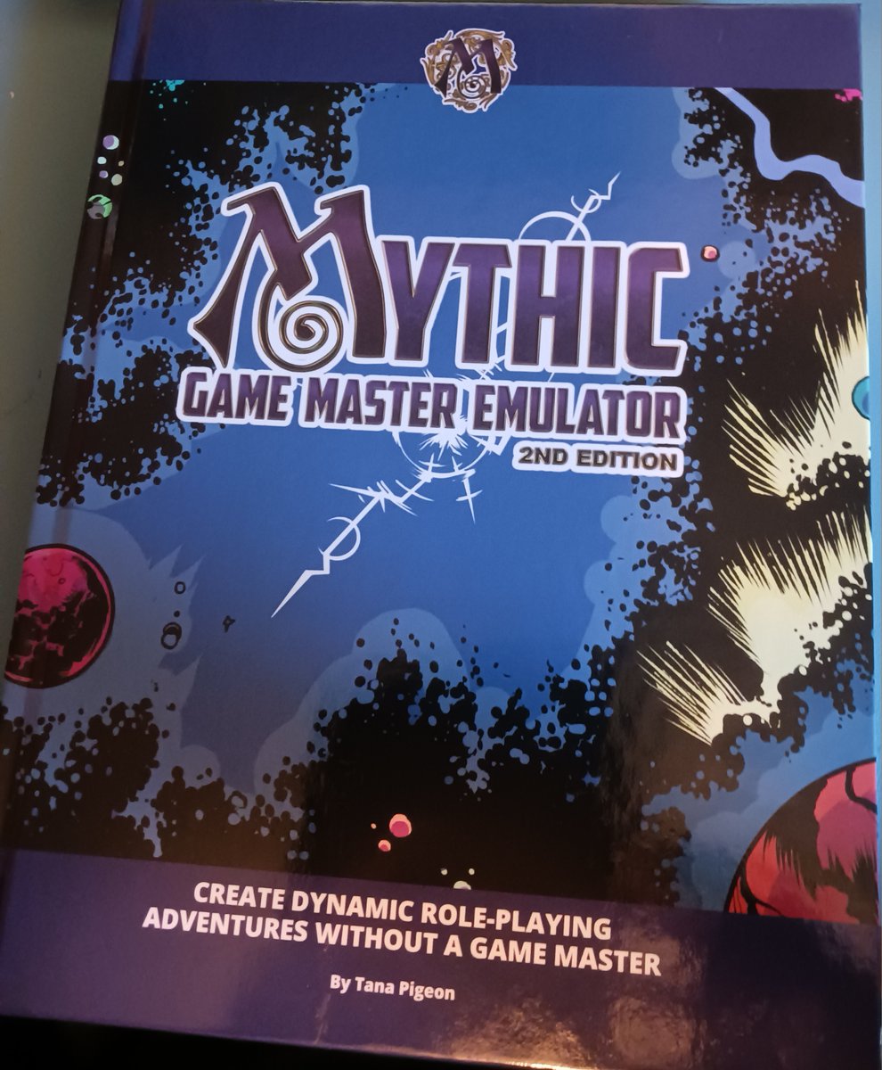 I recently started reading Mythic Game Master Emulator, 2nd ed. to use as a GM for two-person and solo #TTRPGs. I'm so happy such a system exists.