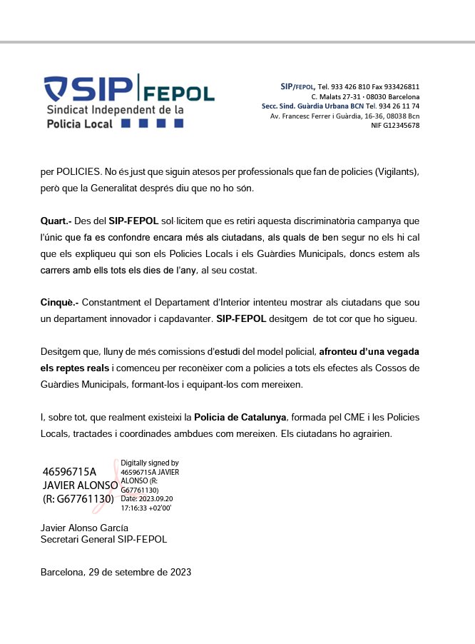 SipFepol's tweet photo. @SoniaAndolz 🟦🟦🟦🟦
Comunicat del Secretari General del SIP-FEPOL 

Unitat, Servei, Respecte 
@CastejonToni @fepol_ @gencat @AsocGuardies @GMCatalunya @CSLA_Esp https://t.co/iPmXxszpAZ