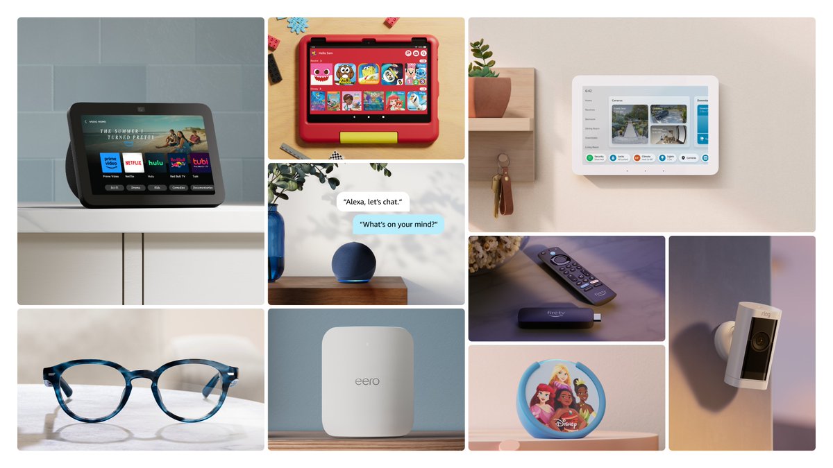 amazon's tweet image. Wow! That was a lot of newness from our devices and services teams. And guess what? That’s not even half of it! 🎉 🙌 Visit our live blog on AboutAmazon.com for every. single. update. Thanks for hanging with us!