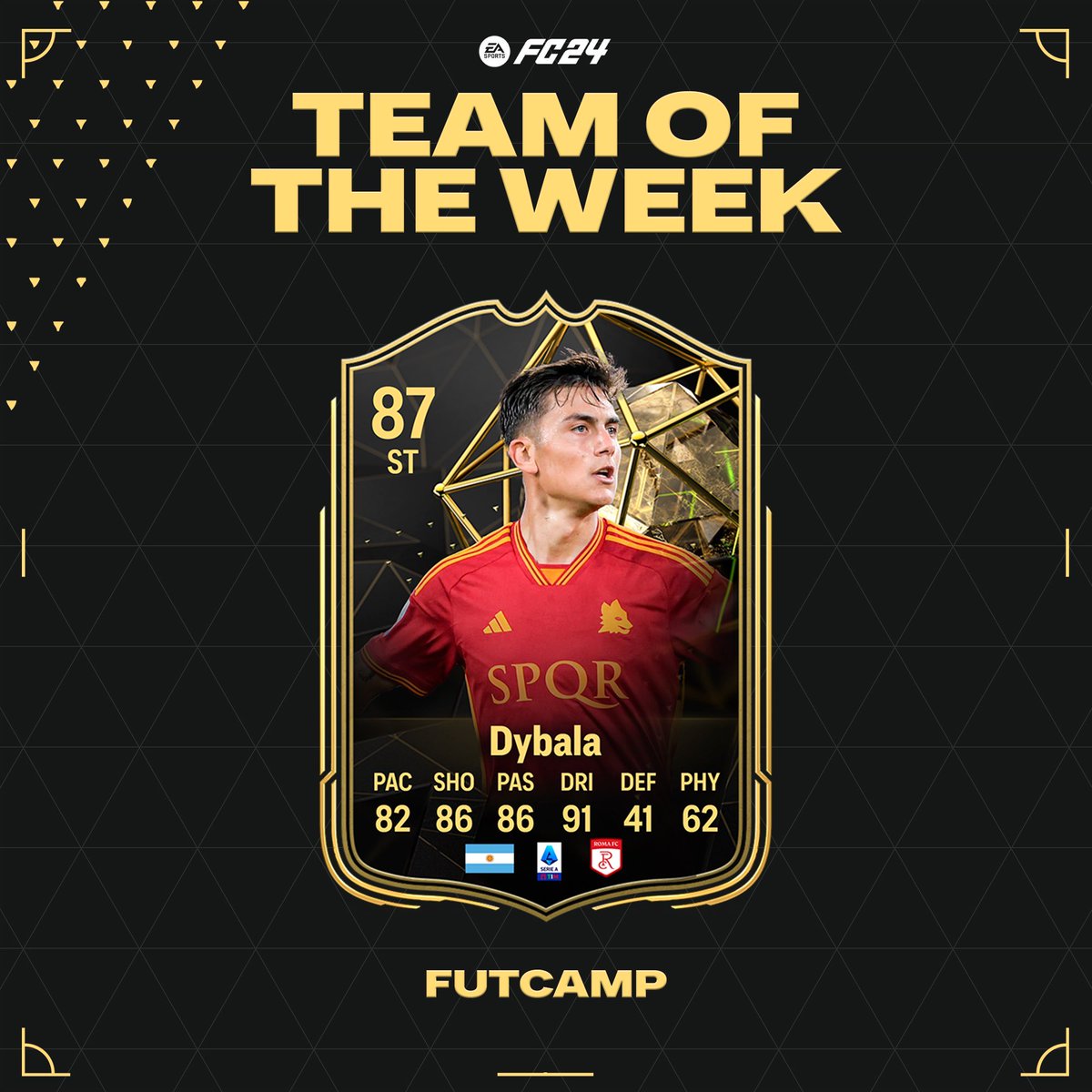 BeSoccerTeam's tweet photo. 🚨FILTRACIÓN #BeLeaks
Dybala está en el TOTW1 vía @fut_camp https://t.co/Hq4JWBYPRn