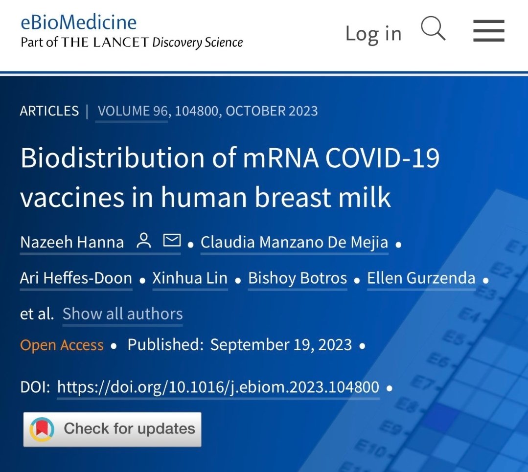 hoax_world's tweet photo. MRNA transmits through breastmilk. Lancet study

#Lancet #MRNA #Pfizer #Moderna #Vaccine https://t.co/UuxPuS9cjg