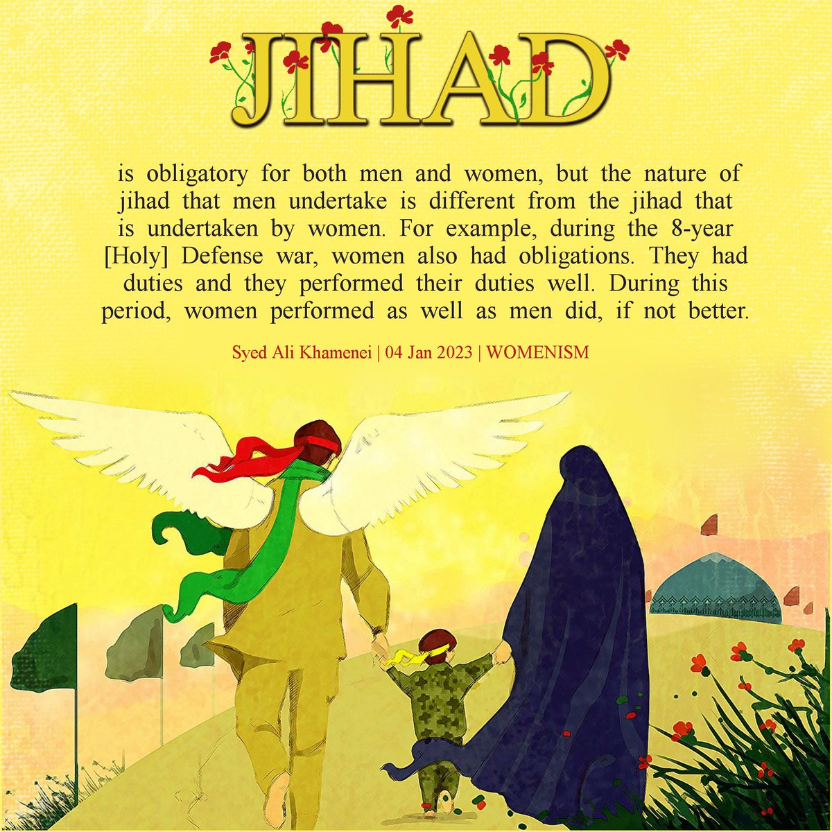 Womenism1's tweet photo. 🚩 #JIHAD is obligatory for both men and women, but the nature of jihad that men undertake is different from the jihad that is undertaken by women.

Syed Ali Khamenei
04 Jan, 2023 

#Womenism

Telegram Channel
https://t.co/xjBEgQA5Ay
WhatsApp Group  
https://t.co/fMnPMAhH5G https://t.co/stTSlS6f9i