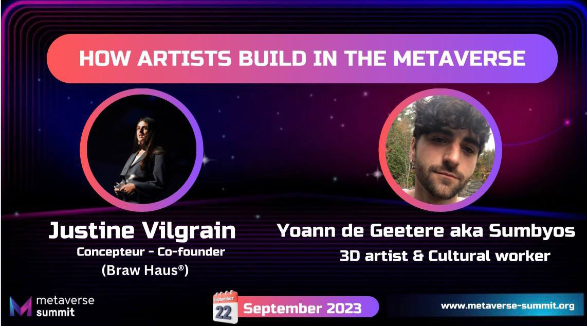 🔜 Coming up on Friday:: <a href="/justinevilgrain/">Justinthegame.eth</a> &amp; <a href="/sumbyos/">Sumbyos</a> will be discussing the creation of #BrawHaus Metaverse 🌏

Join us ✨ and learn about #metaverse at Metaverse Summit! 
🎟️Tickets here: lnkd.in/ei5B7DZs