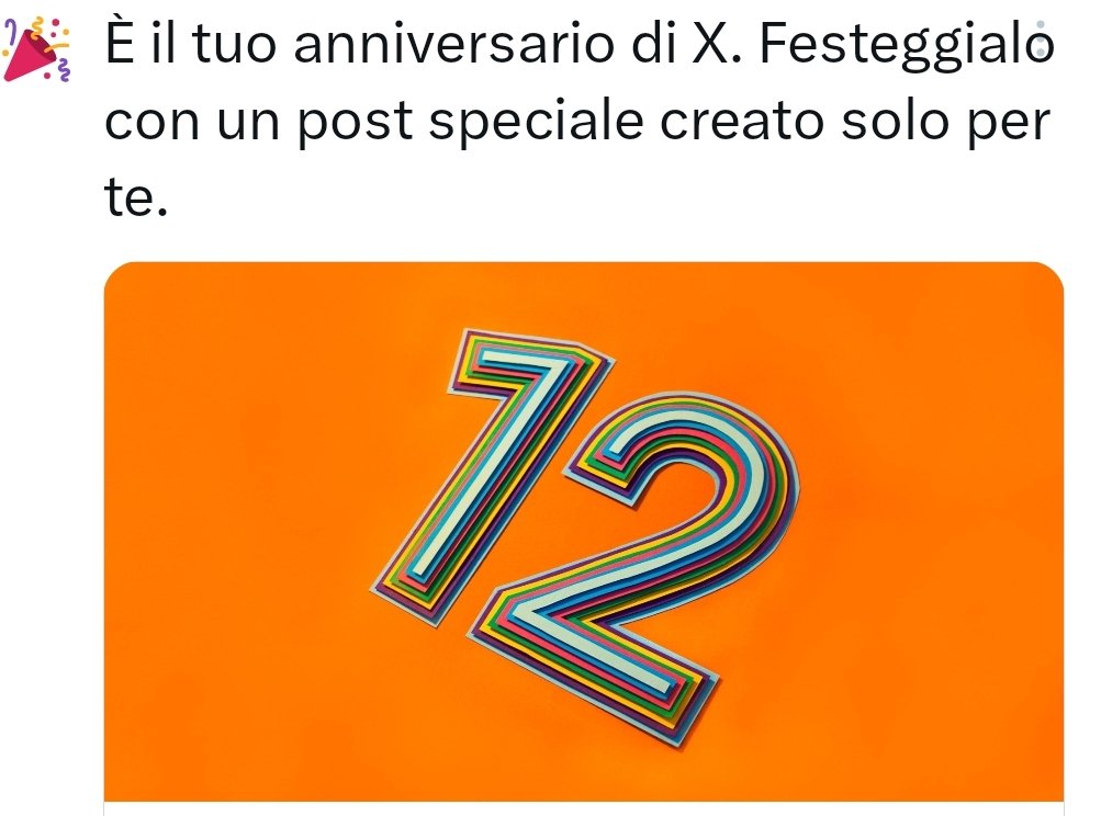Non è il mio anniversario di X,
ma di 🐦.
Quella X  per me non vuol dire niente.