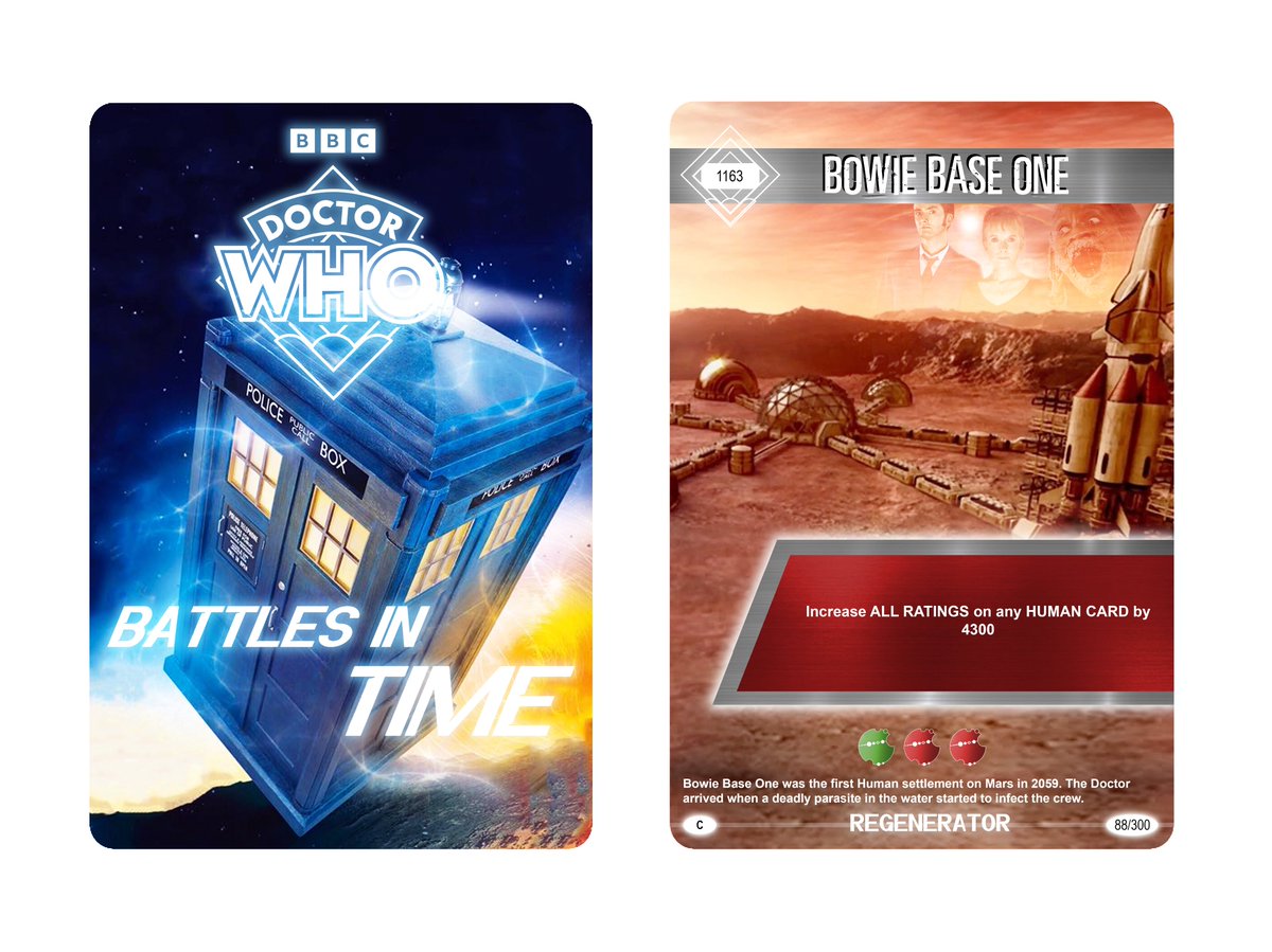LawrieDesign's tweet photo. Doctor Who Battles in Time                  
Card 1163: Bowie Base One                 
Regenerator 088/300                                        

#doctorwho #battlesintime #10thdoctor #thewatersofmars #series4 #bonuscard #tardis #tradingcard #photoshop https://t.co/YPNI4rNXoy