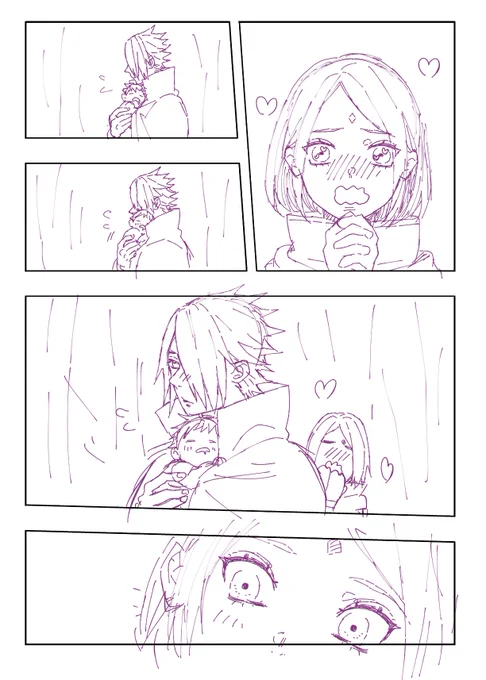 親子の短い漫画描いてる✍️ 