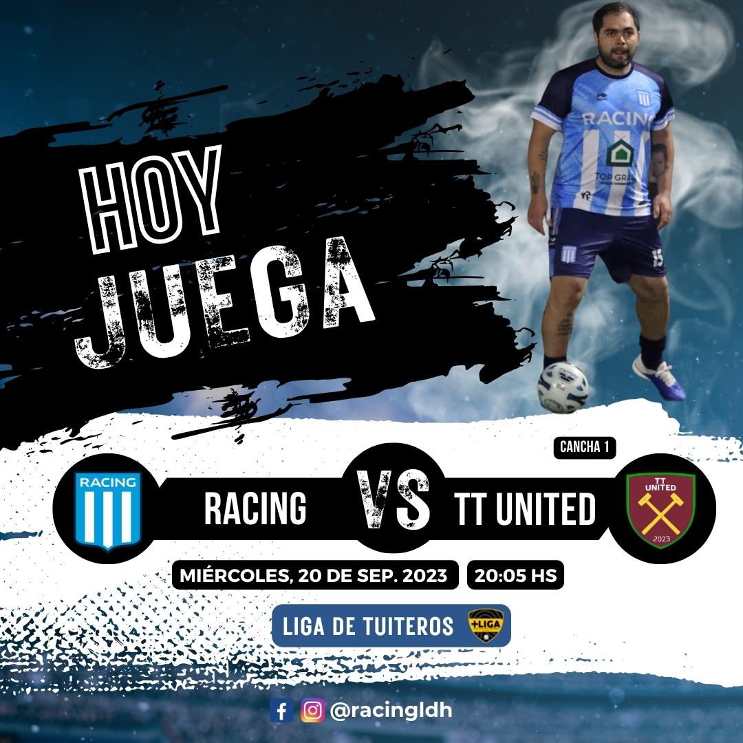 ¡𝐇𝐨𝐲 𝐉𝐮𝐞𝐠𝐚 𝐥𝐚 𝐀𝐂𝐀𝐃𝐄́!

🏆 Liga de Tuiteros.
🆚 TT United.
🏟 Recoleta.
⌚️20:05 h. 

¡𝐕𝐚𝐦𝐨𝐬 𝐑𝐀𝐂𝐈𝐍𝐆 ! 💪

#laAcade2023 🎓
#LosDueñosdelaHistoria