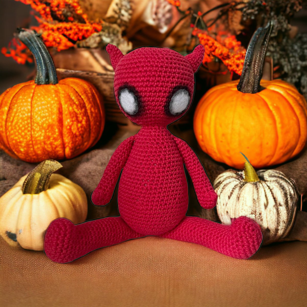 What’s this? It’s spoooky season! Fancy hooking Magma the demon for yourself? You can grab his pattern over on my Etsy shop or you can send your yarny friends there if you don’t hook 🥰🥰 perfect season too 💛 etsy.com/uk/listing/124… #mhhsbd #amigurumi #crochetpattern #etsy